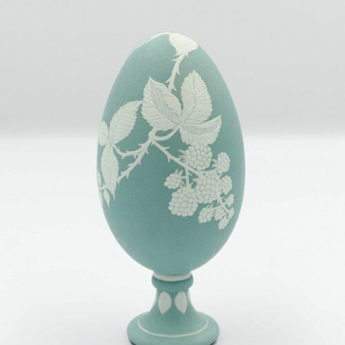 Green and white handpainted goose eggshell