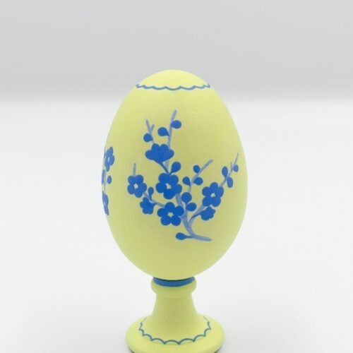 Blue and yellow handpainted goose eggshell