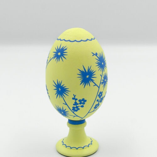 Blue and yellow handpainted goose eggshell
